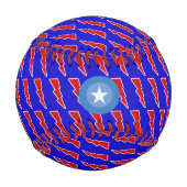 Balle De Baseball éclair rouge&bleu personnalisé (Dos)