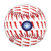 Balle De Baseball éclair rouge-bleu personnalisé (Dos)