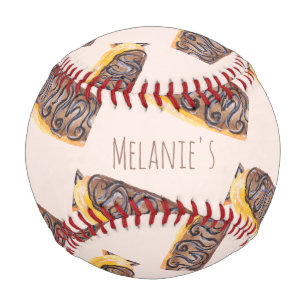 Balle De Baseball Éclairs Donuts Aquarelle Amusant Fantaisiste Sucré
