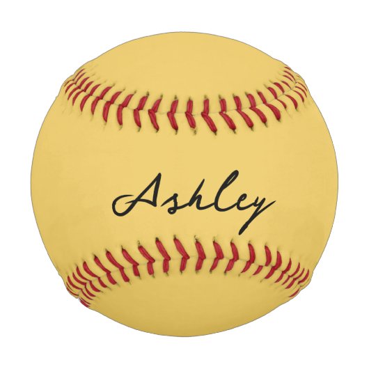 Balle De Baseball Écriture dorée personnalisée simple (Devant)