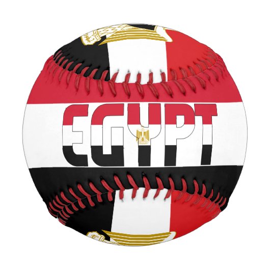 Balle De Baseball Égypte Drapeau et armoiries patriotique (Devant)