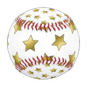 Balle De Baseball Élégant or étoiles motif blanc (Dos)
