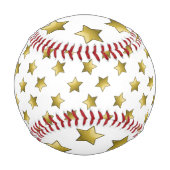 Balle De Baseball Élégant or étoiles motif blanc (Devant)