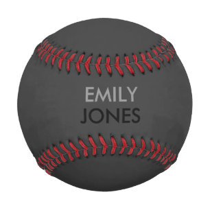 Balle De Baseball Élégant simple noir et gris personnalisé