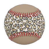 Balle De Baseball Empreinte de léopard Tan Red NAME Sports Chic Fun (Devant)