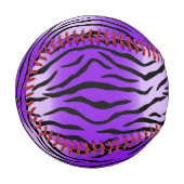 Balle De Baseball empreinte tigre violette (Devant Gauche)