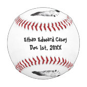 Balle De Baseball Empreintes de pieds pour bébé, Baby shower (Dos)