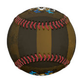 Balle De Baseball Engrenages à vapeur et papillons bleus (Dos)