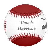 Balle De Baseball Entraîneur Champion Red Grey Personnalisé (Devant)