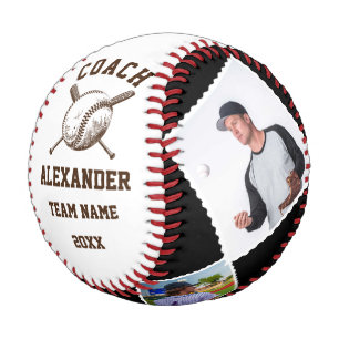 Balle De Baseball Entraîneur personnalisé avec 4 photo et nom d'équi