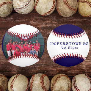 Balle De Baseball Équipe de baseball de Cooperstown Photo Nom Année