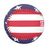 Balle De Baseball États-Unis Drapeau américain Personnalisé (Devant Gauche)