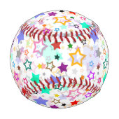 Balle De Baseball Étoiles colorées blanches (Dos)