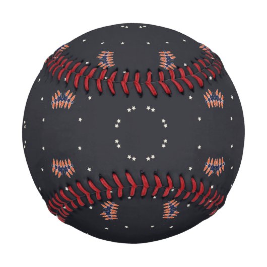 Balle De Baseball Étoiles et motif d'engin spatial unique (Dos)