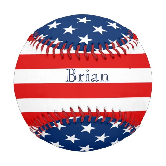 Balle De Baseball Étoiles et rayures Patriotique Custom Baseball (Dos)