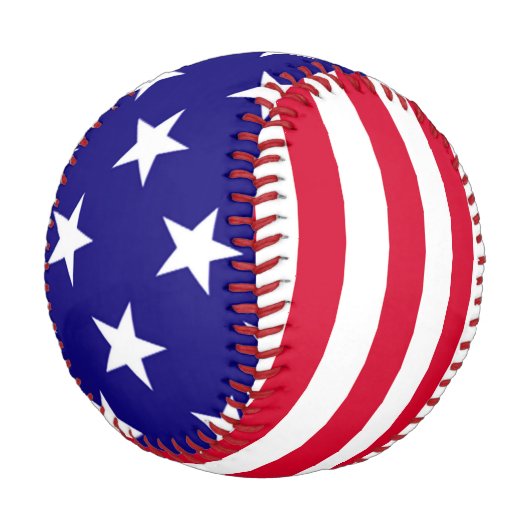 Balle De Baseball Étoiles Et Tirages US Drapeau Design (Angle)
