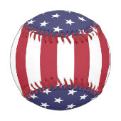 Balle De Baseball Étoiles patriotiques et rayures USA Initiales Pers (Dos)
