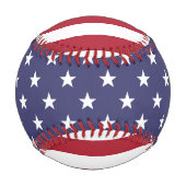 Balle De Baseball Étoiles patriotiques et rayures USA Initiales Pers (Devant)