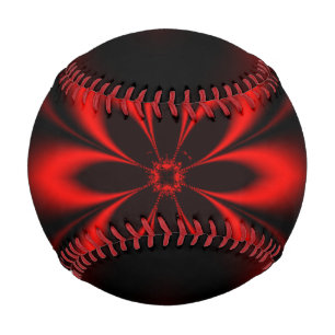 Balle De Baseball Explosion Florale Rouge