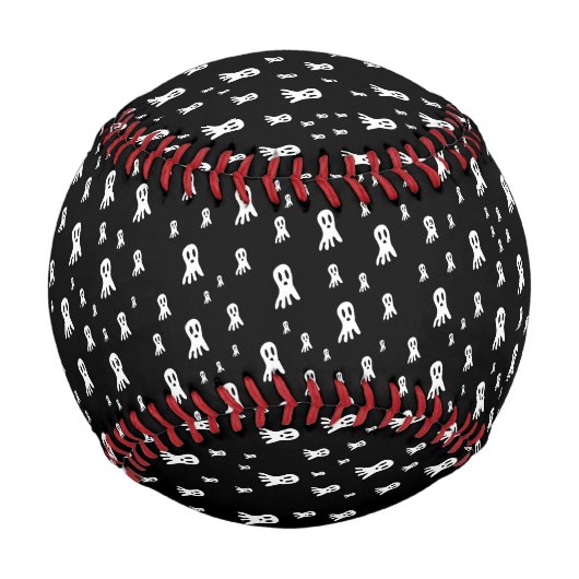 Balle De Baseball Fantômes d'Halloween foncé (Devant)