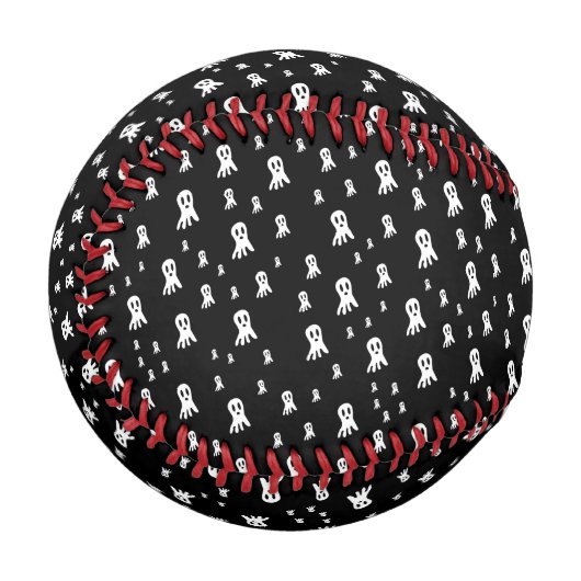 Balle De Baseball Fantômes d'Halloween foncé (Devant Gauche)