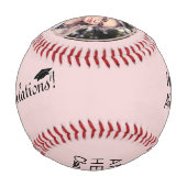 Balle De Baseball Félicitations Blush Pink Graduation Photo (Devant)