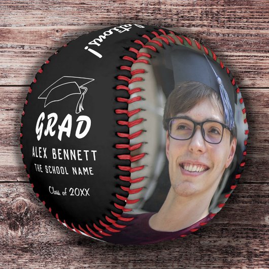 Balle De Baseball Félicitations Grad Black Grad Graduation Cap 2 Pho