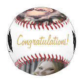 Balle De Baseball Félicitations Grad Golden Graduation 2 Photo Bas (Dos)
