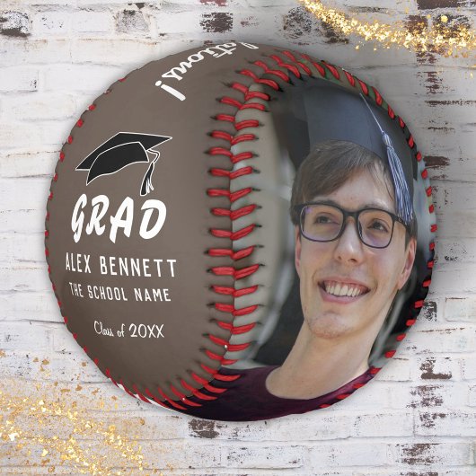 Balle De Baseball Félicitations Grad Grad Brown Graduation Cap 2 Pho