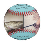 Balle De Baseball Félicitations Grad Mint Blue 2 Photo Graduation (Devant)