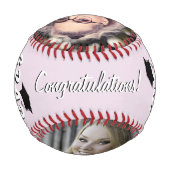 Balle De Baseball Félicitations Grad Pink 2 - Diplôme photo (Dos)