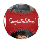 Balle De Baseball Félicitations Grad Red Graduation Cap 2 Photo (Dos)