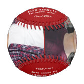 Balle De Baseball Félicitations Grad Red Graduation Cap 2 Photo (Devant)