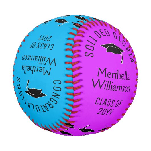 Balle De Baseball FÉLICITATIONS Modernes Classe De Diplôme (Angle)