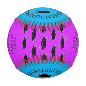 Balle De Baseball FÉLICITATIONS Modernes Classe De Diplôme (Devant)