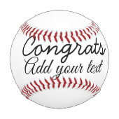 Balle De Baseball Félicitations simples et minimales rajoutez votre  (Dos)