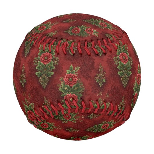Balle De Baseball Festive Damask (Devant)