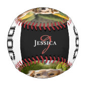 Balle De Baseball Fête des mères de chien Photos Monogrammes (Dos)