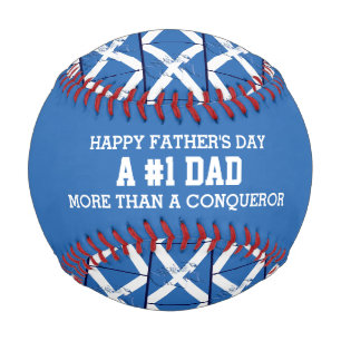 Balle De Baseball Fête des pères #1 NUMÉRO 1 PAPA DRAPEAU D'Ecosse