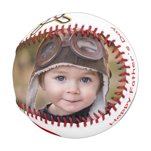 Balle De Baseball Fête des pères, Baseball Personnalisé (Devant Droite)