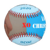 Balle De Baseball Fête des pères Boy Twins Blue Photo Baseball (Dos)