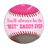 Balle De Baseball fête des pères Daddy's Little Slugger Pink Basebal (Devant)