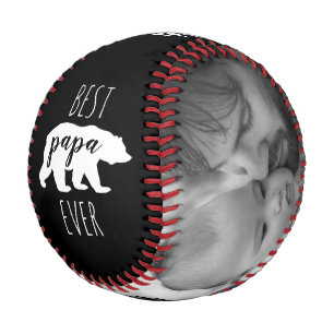 Balle De Baseball Fête des pères d'ours Papa noir et blanc Photo p