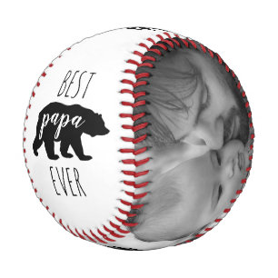 Balle De Baseball Fête des pères d'ours Papa noir et blanc Photo p