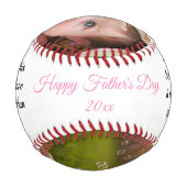 Balle De Baseball Fête des pères, Fille, Baseball Personnalisé (Dos)
