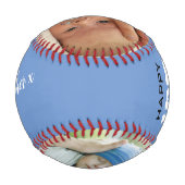 Balle De Baseball Fête des pères Happy First Custom 2 Photo Blue (Dos)