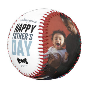 Balle De Baseball Fête des pères moderne Happy Papa Famille Photos B