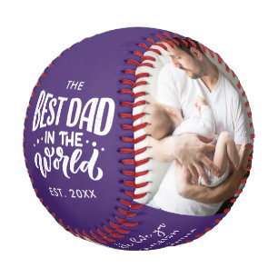 Balle De Baseball Fête des pères Papa Anniversaire Photos Script Per