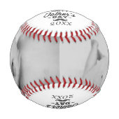 Balle De Baseball Fête des pères Personnalisée Noir Et Blanc (Devant)