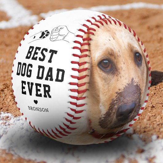 Balle De Baseball Fête des pères photo Best Dog Dad Ever 2